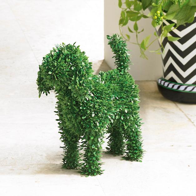 Faux Greenery Dog Topiary