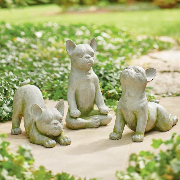 Yoga Dog Garden Statues