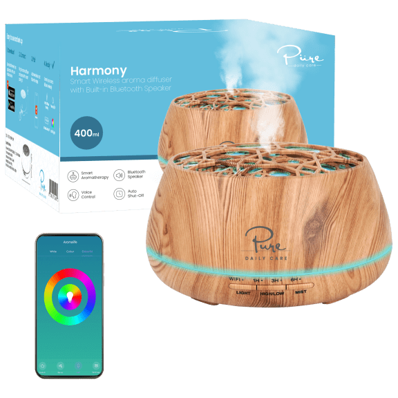 Harmony Smart WiFi Diffuser with Bluetooth Speaker & Essential Oils