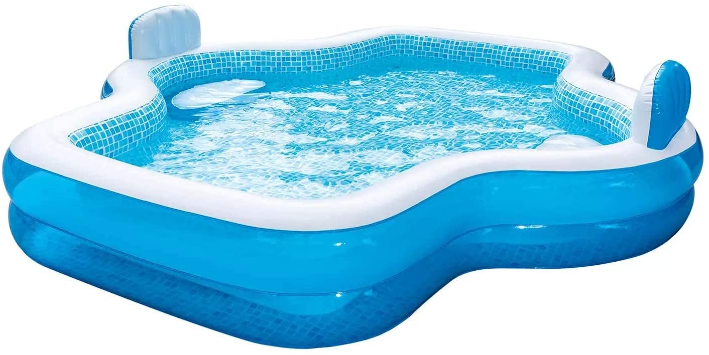 Members Mark Elegant Family Pool 10 Feet Long 2 Inflatable Seats with Backrests