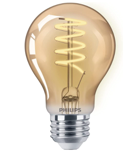 Philips LED Vintage Flicker-Free Amber Spiral Light Bulbs