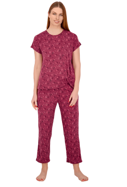 Isaac Mizrahi Ribbed Twist Heathered Pajama Set