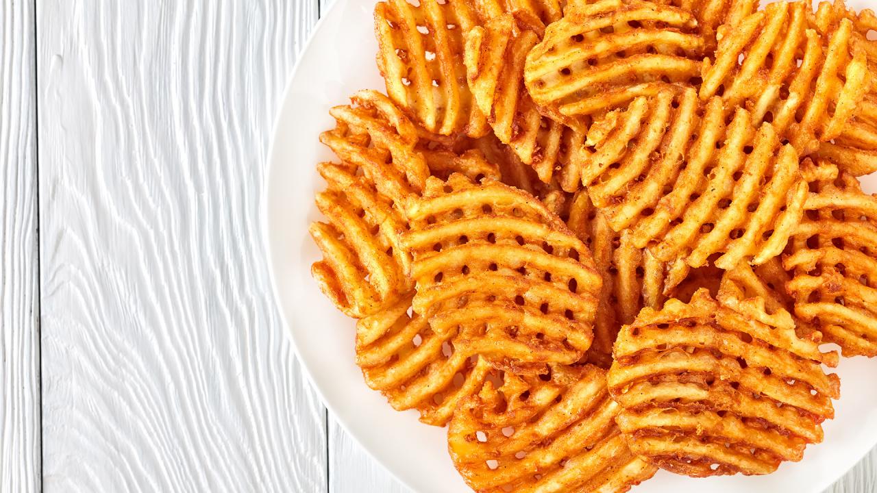 Salt and Vinegar Waffle Fries Recipe Rachael Ray Show