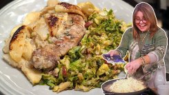 Boneless Pork Chops or Chicken Breasts "a la Mode" (with Sweet Cream Sauce) | Rachael Ray