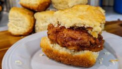 Southern Fried Chicken Biscuits with Honey Butter