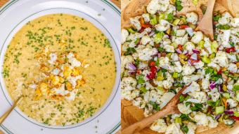 Beer Cheese Soup + Cauliflower Salad