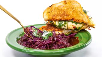Rachael's Red Cabbage Soup and Grilled Cheese with Sundried Tomato Spread