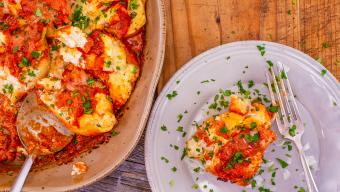 Rachael's Seafood Stuffed Shells with Vodka Sauce 