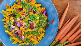 Rachael's Pasta with Creamy Carrot Sauce and Peas 
