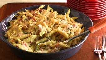 mac and cheese with leeks and ham