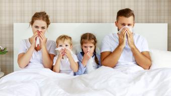family sick in bed