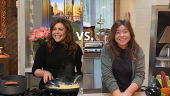 Rachael Ray cooking in the studio and at home