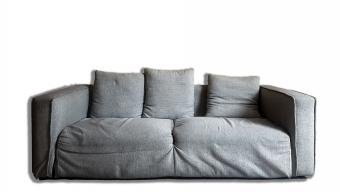 old couch with sagging cushions