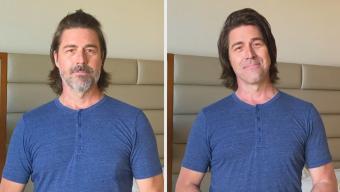 Kyan Douglas before and after beard and hair grooming routine