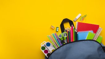 backpack with school supplies