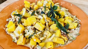 Rachael's Pasta with Pumpkin, Brown Butter, Crispy Sage and Nuts