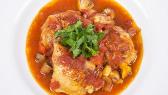 Slow-Cooked Creamy Mushroom Tomato Chicken Thighs