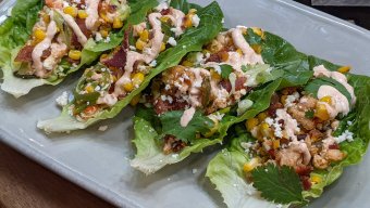 Elote Lettuce Wraps with Corn and Chicken or Crab
