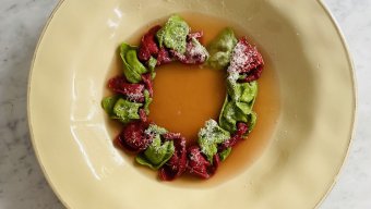 Red and Green Tortellini Wreaths