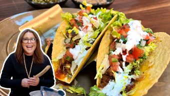 Beef and Chorizo Red Picadillo Tacos | Rachael Ray