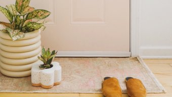 diy stacked stone planter