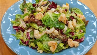 Warm Shrimp Salad with Charred Lemon Basil Vinaigrette