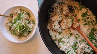 One-Pot Lemon-Dill Chicken with Rice & Peas