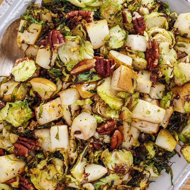 Warm Brussels Sprouts & Pear Salad