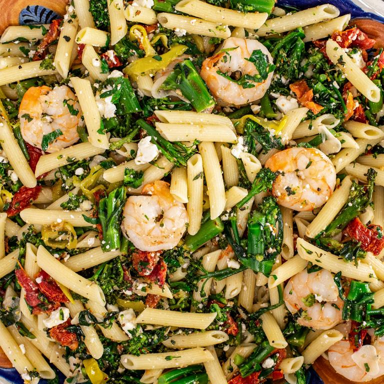 Rachael's Sundried Tomato and Broccolini Pasta with Shrimp 