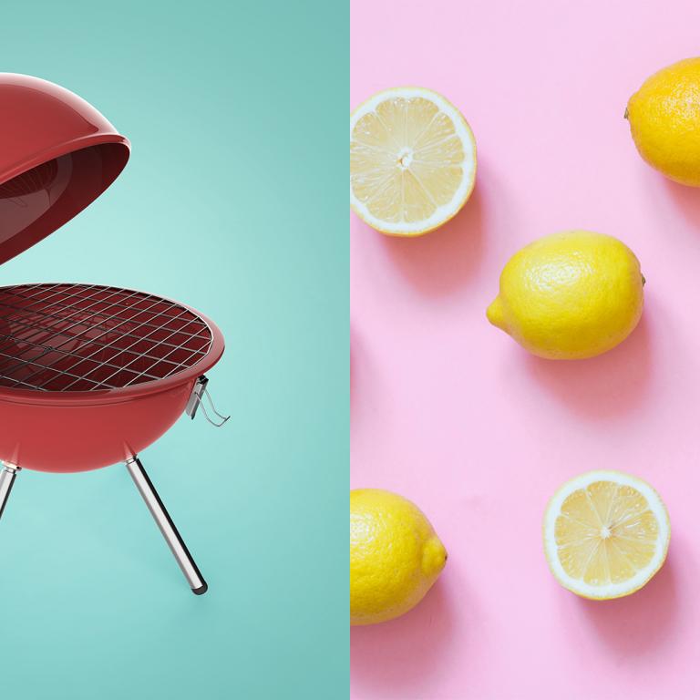 grill and lemons