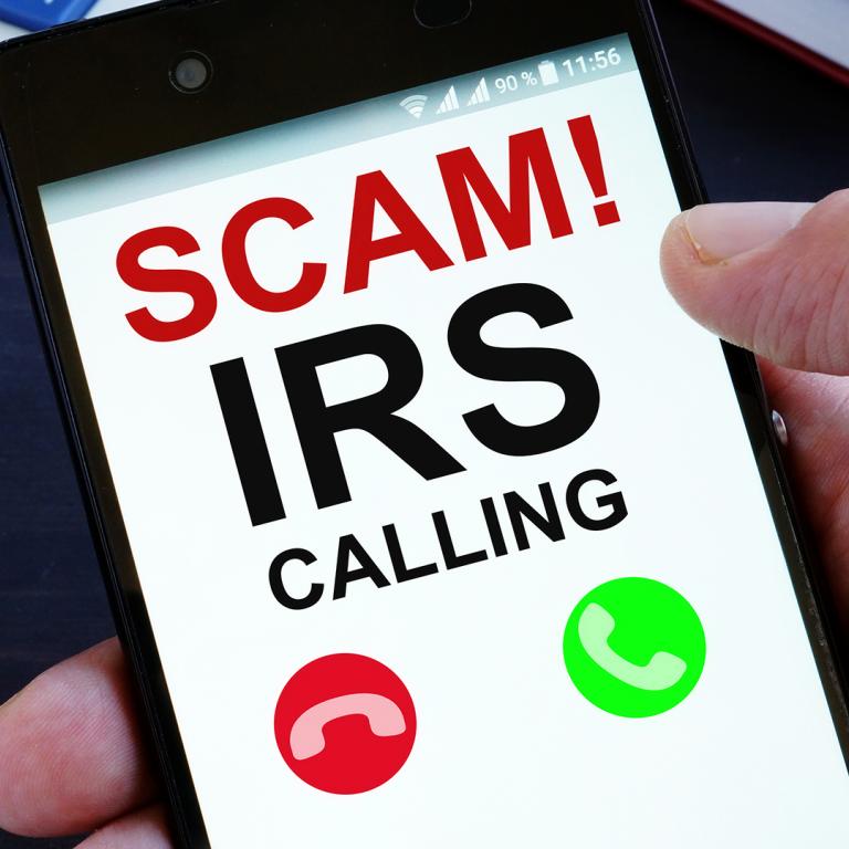 incoming IRS scam call