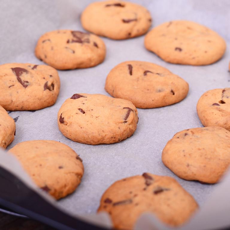 freshly baked cookies on tray