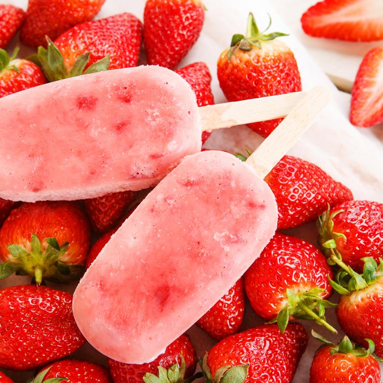 Strawberry-Basil Ice Pops