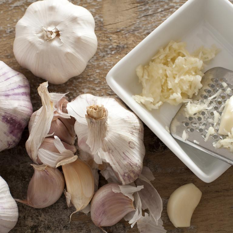 grating garlic