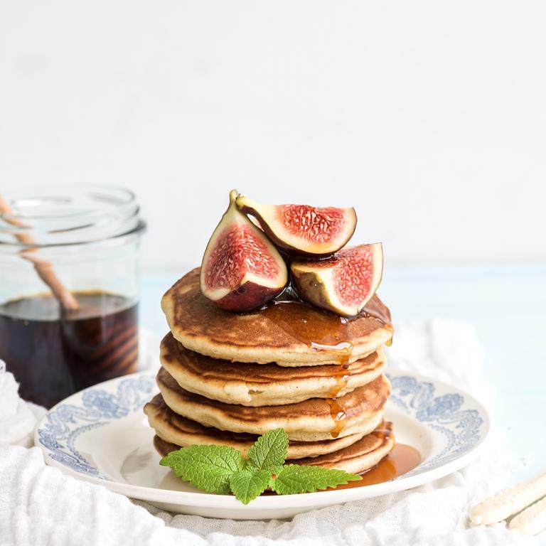 Chai Pancakes with Figs and Syrup
