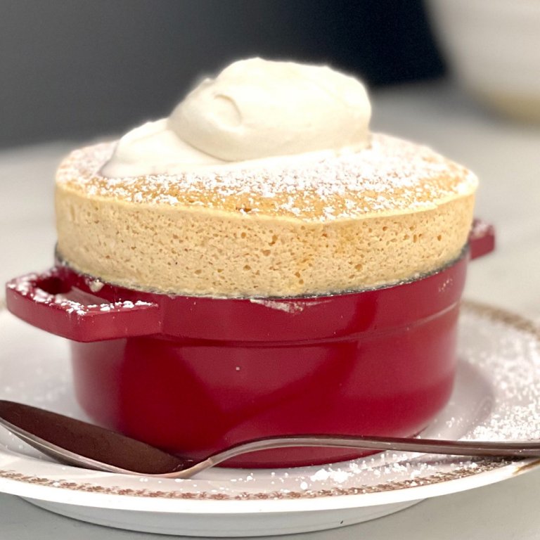 Sweet Potato Souffles with Boozy Whipped Cream