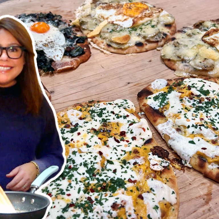 BLD Flatbread Pizzas, 3 Ways with Eggs | Rachael Ray
