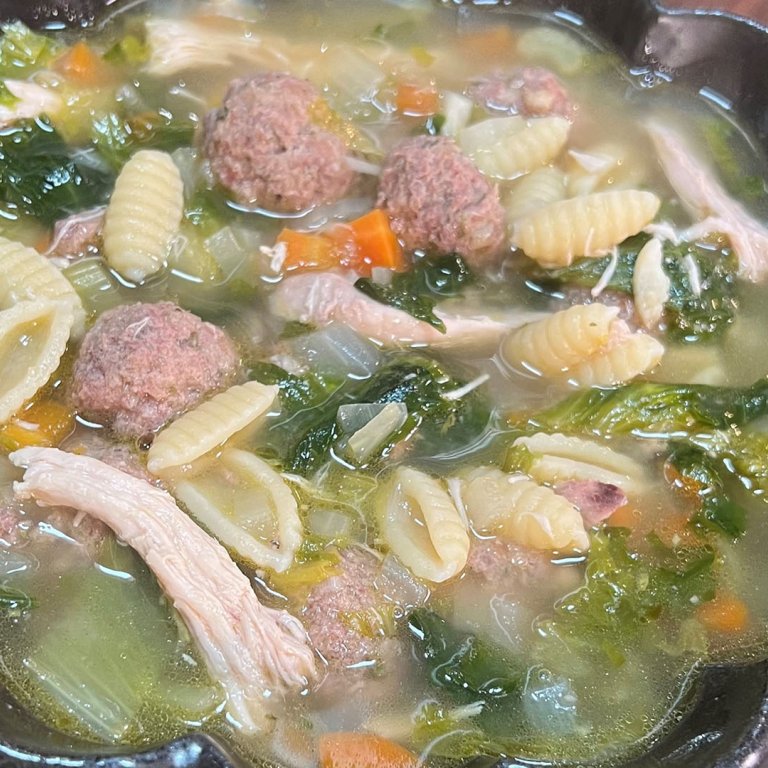 Mini Meatball and Chicken Soup