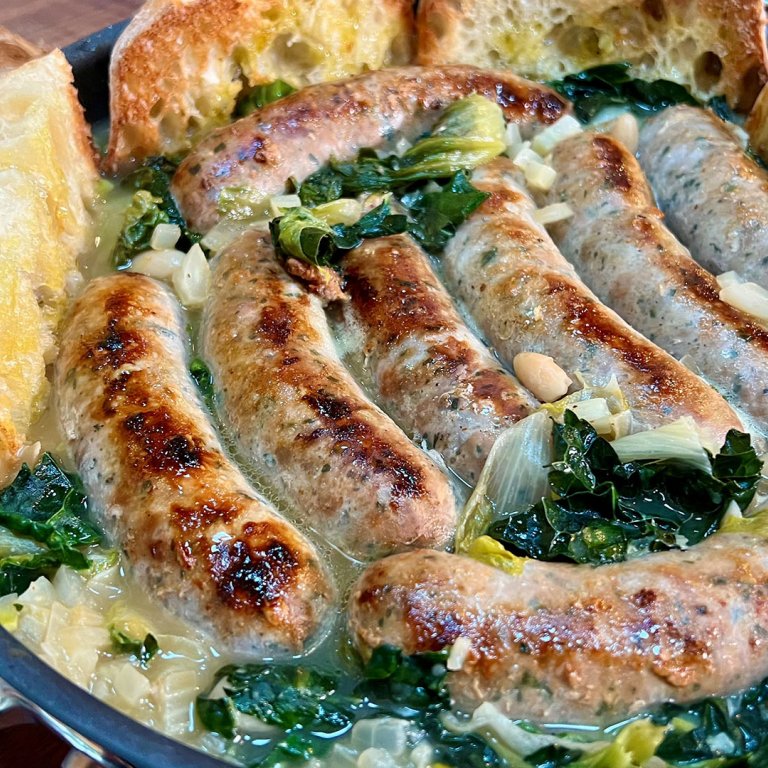 Sausage and Beans with Greens