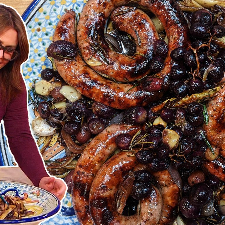 Roasted Sausages with Grapes | Rachael Ray