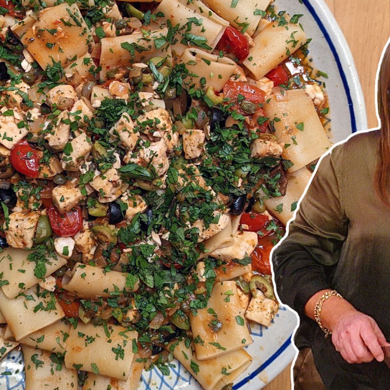 Paccheri with Swordfish, Capers and Olives | Rachael Ray