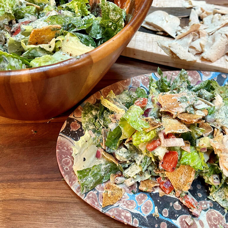 Fattoush with Tahini Ranch Dressing