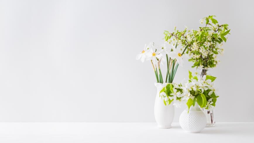 white vases