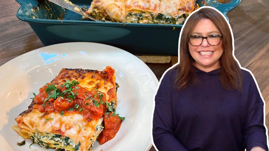 Simple & Simply Delicious Spinach Lasagne with Tomato-Basil Sauce | Rachael Ray