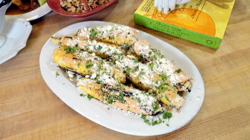 Charred Corn with Chipotle or Aji Panca and Cotija