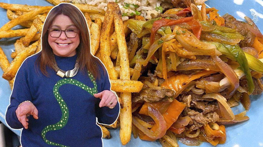 Peruvian-Style Beef Stir-Fry with Rice and Fries | Rachael Ray