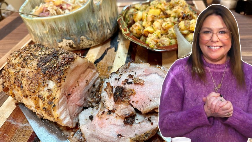 Make Garlic & Herb Roast Pork Loin, Southern Fried Potatoes + Warm Slaw | Rachael Ray