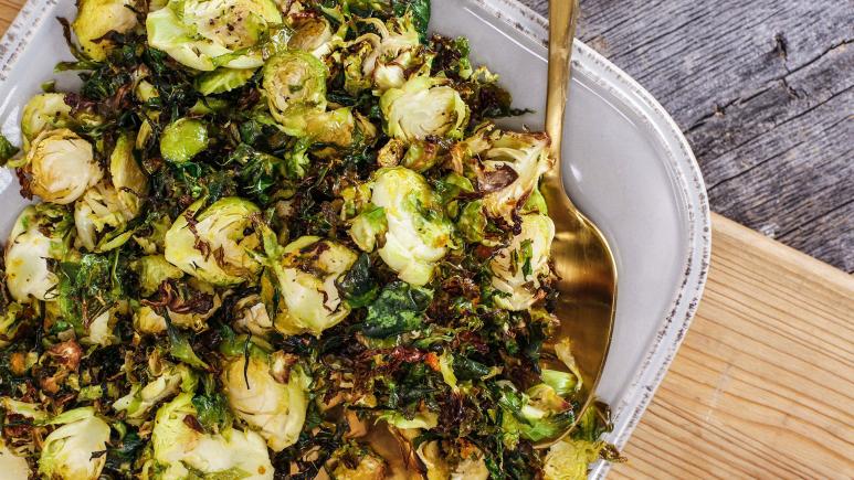 Orange Shaved & Roasted Brussels Sprouts