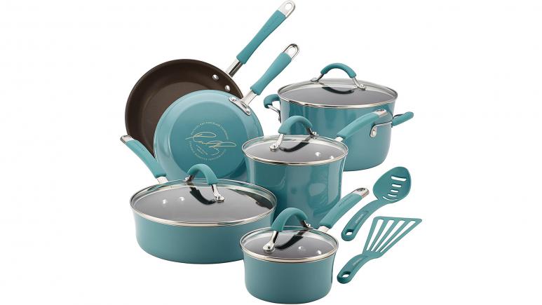 Rachael Ray Cucina 12-pc Cookware Set, Agave Blue
